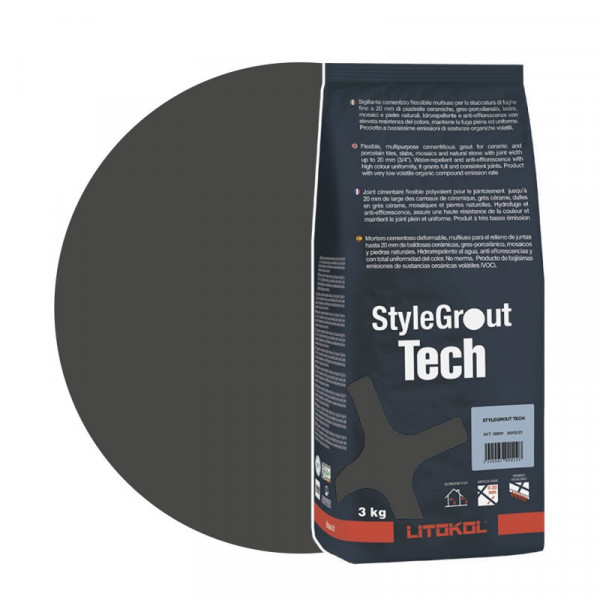 Затирка StyleGrout Tech затирочная смесь, 3кг (SGTCHBLK10063), BLACK 1 черный